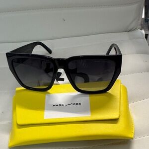 Marc Jacobs Black Sunglasses with Bright Yellow Case
